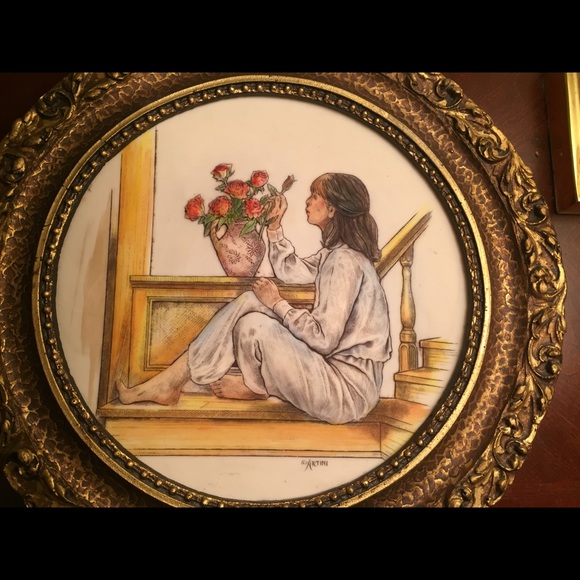 s-l400.jpg VINTAGE SCULPTURED ARTINI ENGRAVING FRAMED ART